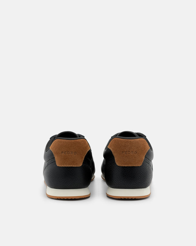 Lewis Tumbled Leather Sneakers - Black Tumble