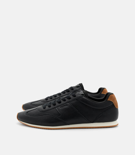 Lewis Tumbled Leather Sneakers - Black Tumble