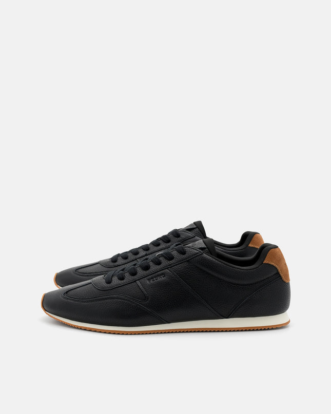 Lewis Tumbled Leather Sneakers - Black Tumble