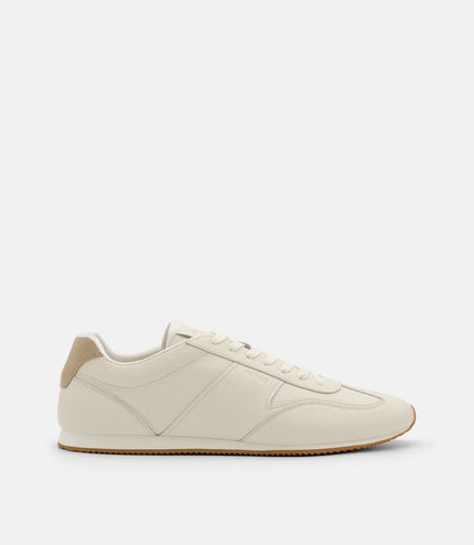 Lewis Tumbled Leather Sneakers - Chalk Tumble
