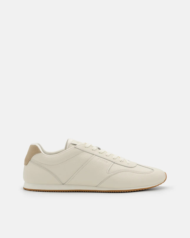 Lewis Tumbled Leather Sneakers - Chalk Tumble