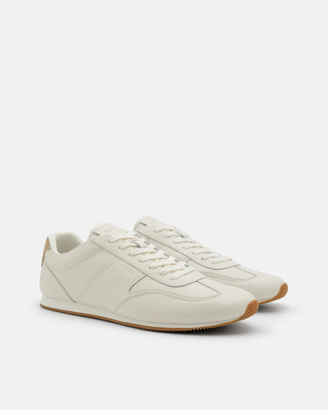 Lewis Tumbled Leather Sneakers - Chalk Tumble