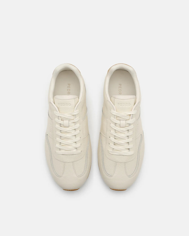 Lewis Tumbled Leather Sneakers - Chalk Tumble