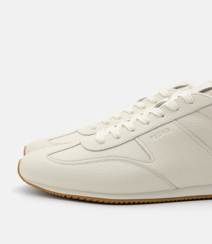Lewis Tumbled Leather Sneakers - Chalk Tumble