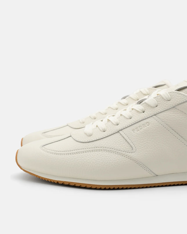 Lewis Tumbled Leather Sneakers - Chalk Tumble
