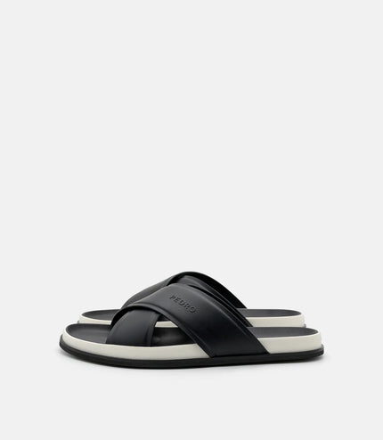 Cross Slide Sandals - Black