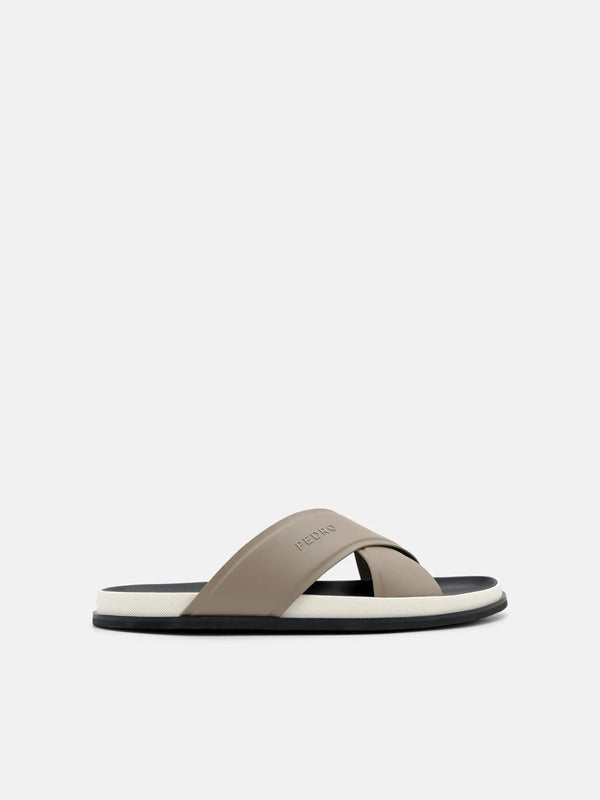 Cross Slide Sandals - Taupe