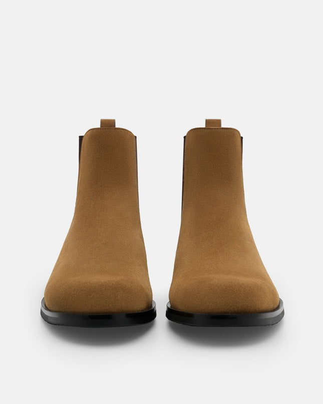 Chace Suede Chelsea Boots - Dark Camel Suede