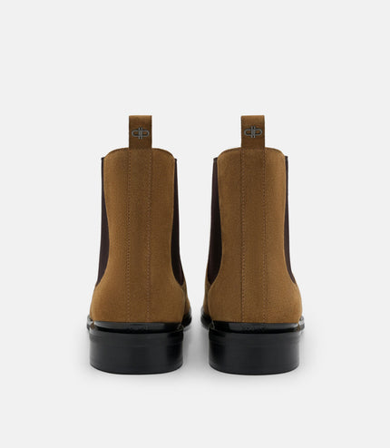 Chace Suede Chelsea Boots - Dark Camel Suede
