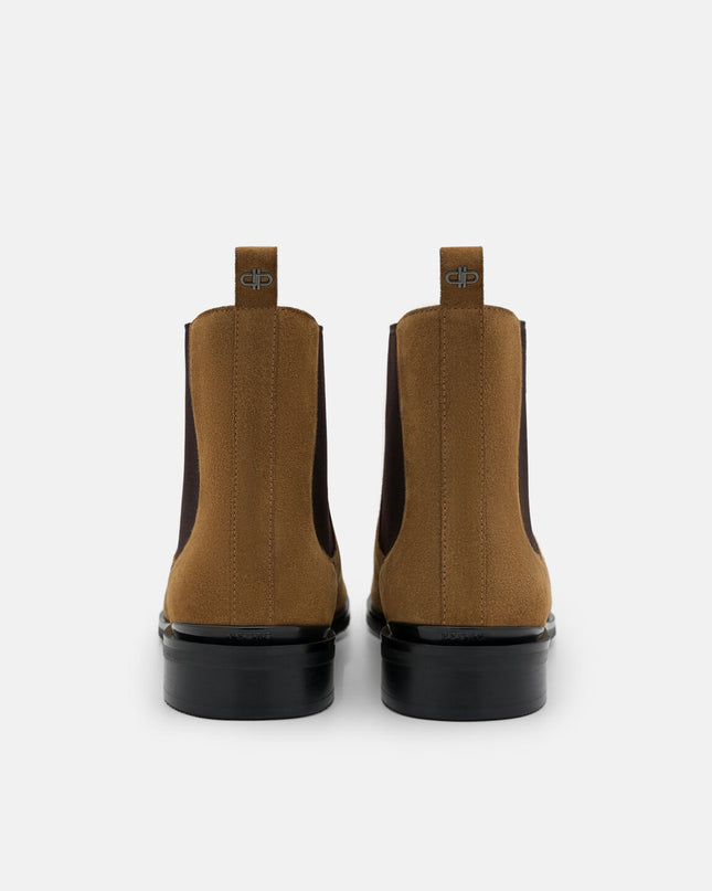 Chace Suede Chelsea Boots - Dark Camel Suede
