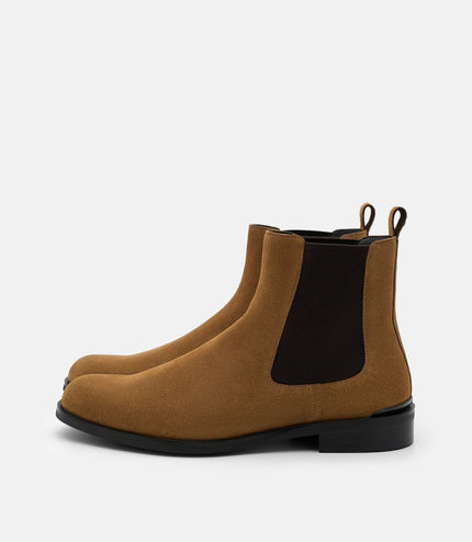 Chace Suede Chelsea Boots - Dark Camel Suede