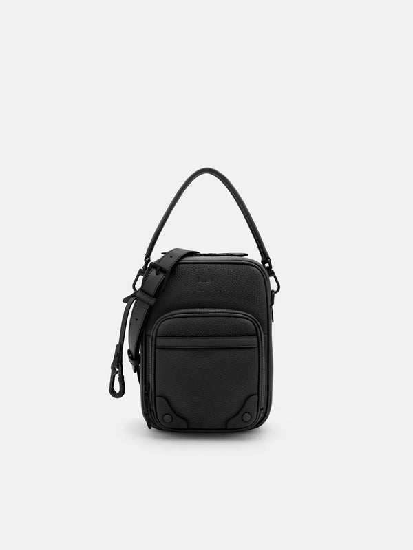 Patrice Leather Crossbody Bag - Black Tumble