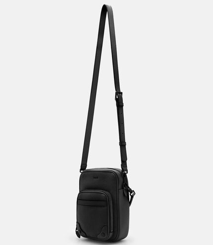 Patrice Leather Crossbody Bag - Black Tumble