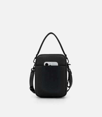 Patrice Leather Crossbody Bag - Black Tumble