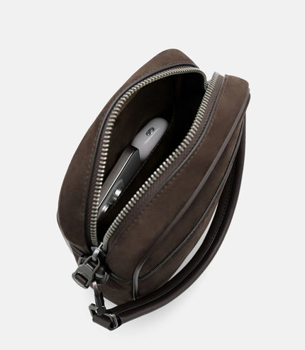 Patrice Leather Crossbody Bag - Espresso Brown