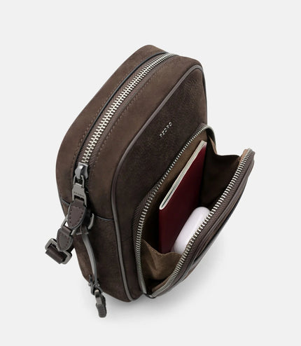 Patrice Leather Crossbody Bag - Espresso Brown