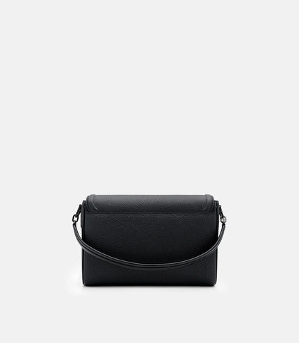 Patrice Leather Messenger Bag - Black Tumble