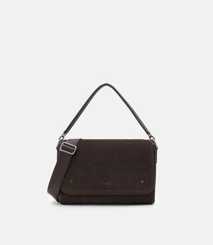 Patrice Leather Messenger Bag - Espresso Brown