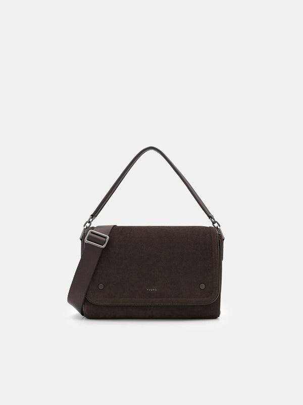 Patrice Leather Messenger Bag - Espresso Brown