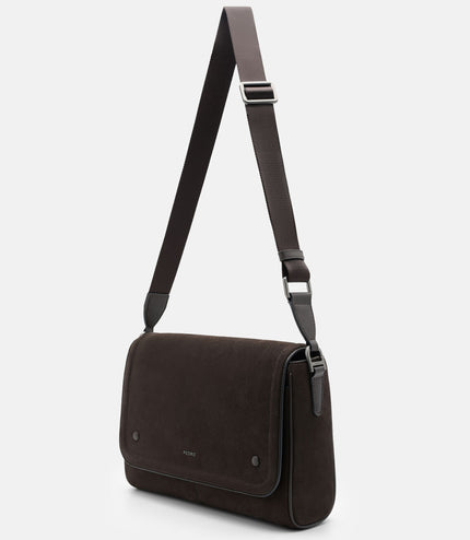 Patrice Leather Messenger Bag - Espresso Brown