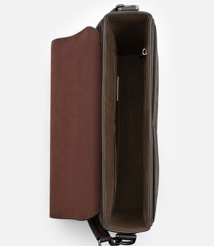 Patrice Leather Messenger Bag - Espresso Brown