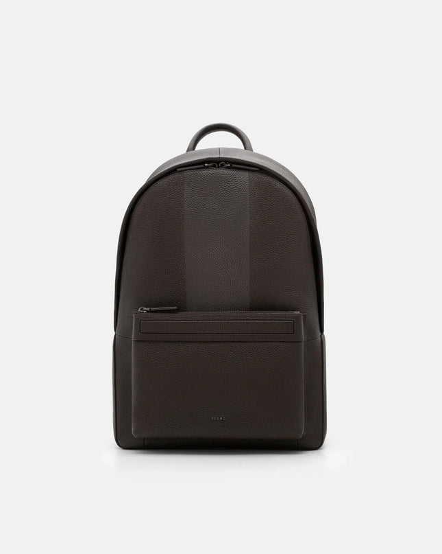James Leather Backpack - Espresso Brown Tumble