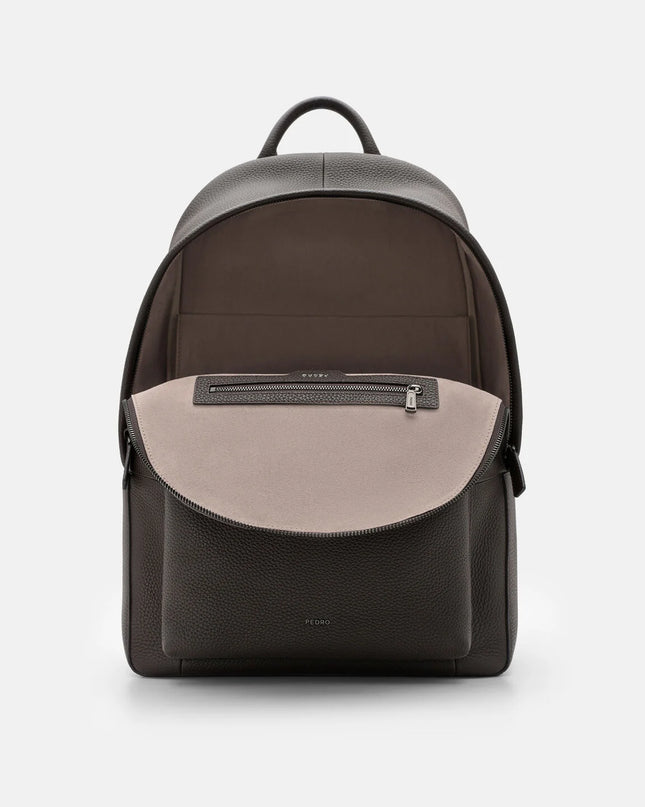 James Leather Backpack - Espresso Brown Tumble