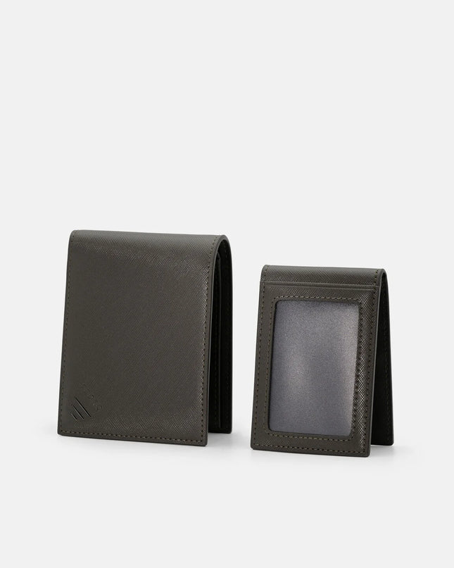 Leather Bi-Fold Wallet with Insert - Olive