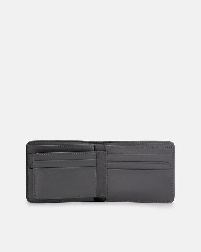 Leather Bi-Fold Wallet with Insert - Grey