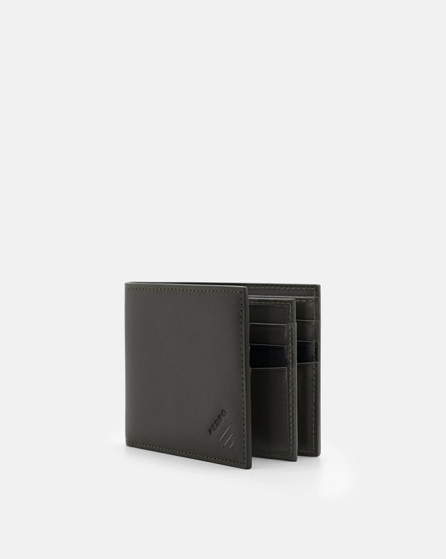 Leather Bi-Fold Flip Wallet - Olive