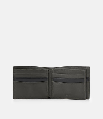 Leather Bi-Fold Flip Wallet - Olive