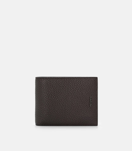 Tumbled Leather Bi-Fold Wallet with Insert - Espresso Brown Tumble