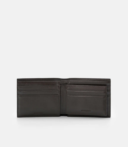 Tumbled Leather Bi-Fold Wallet with Insert - Espresso Brown Tumble