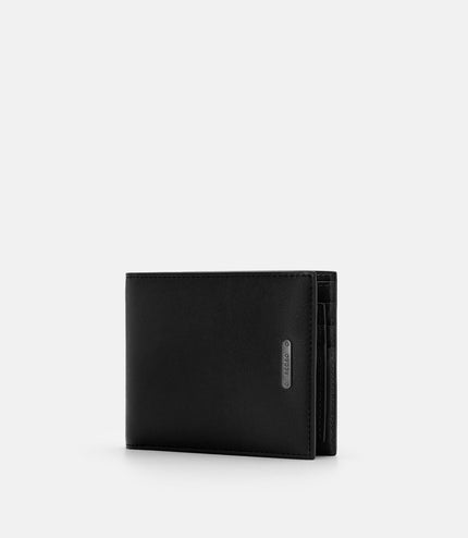 Leather Folding Wallet with Insert - Black