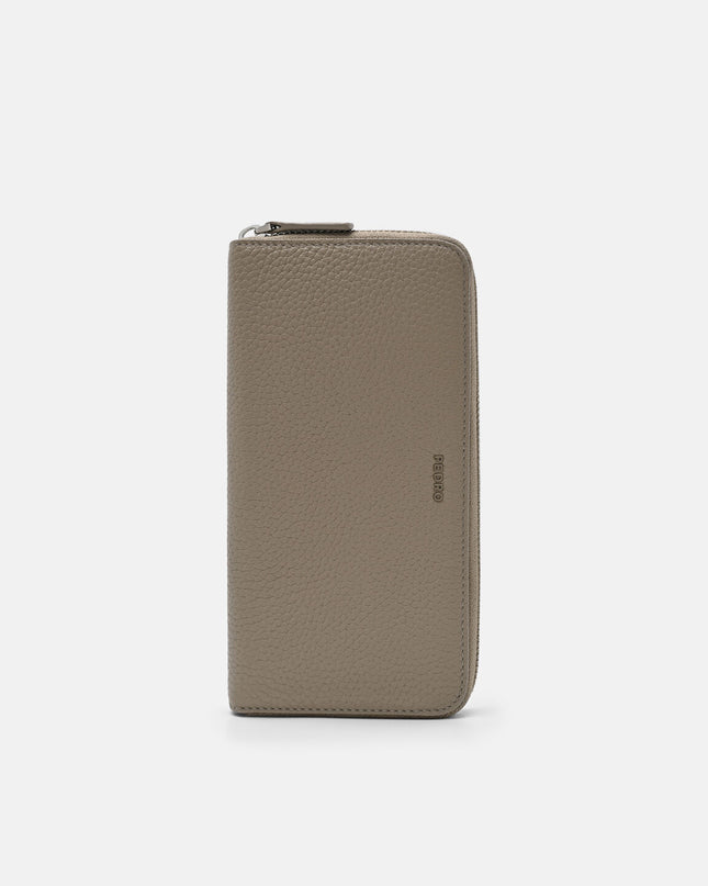 Leather Long Wallet - Taupe Tumble