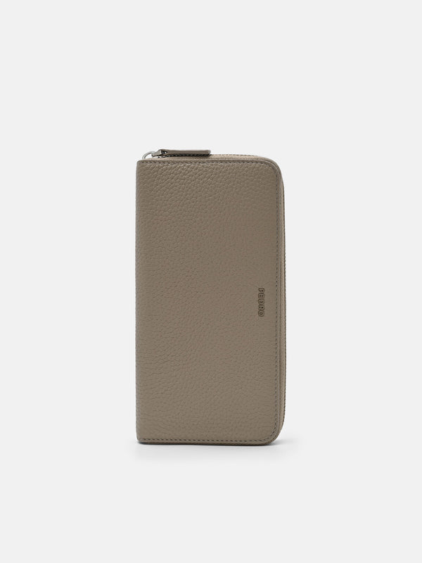 Leather Long Wallet - Taupe Tumble