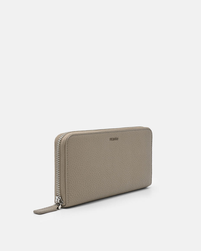 Leather Long Wallet - Taupe Tumble