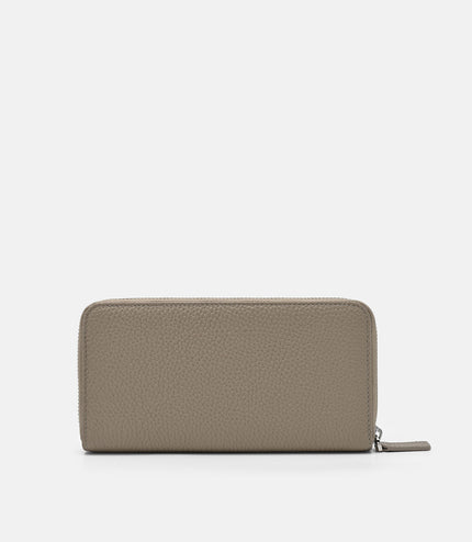 Leather Long Wallet - Taupe Tumble