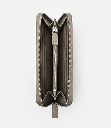 Leather Long Wallet - Taupe Tumble