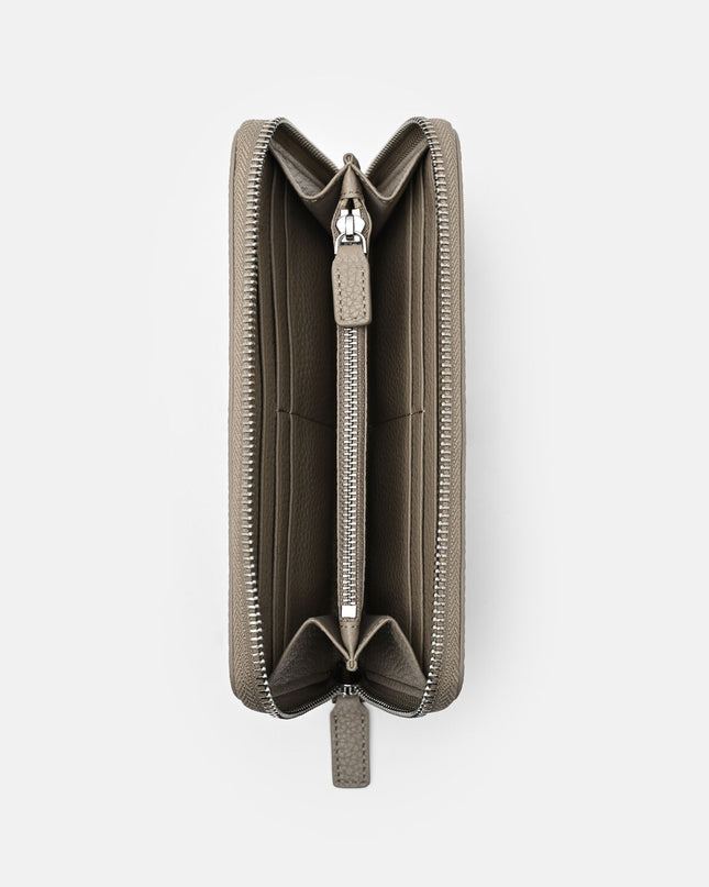 Leather Long Wallet - Taupe Tumble
