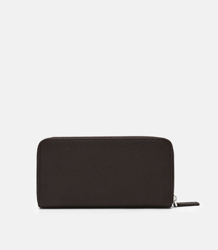 Leather Long Wallet - Espresso Brown Tumble