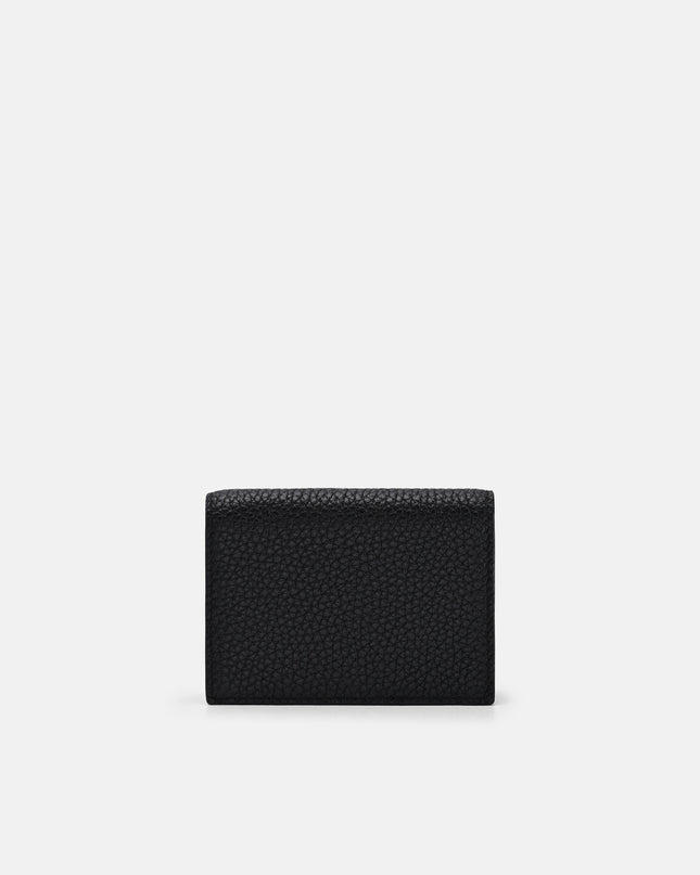 Tumbled Leather Bi-Fold Card Holder - Black Tumble