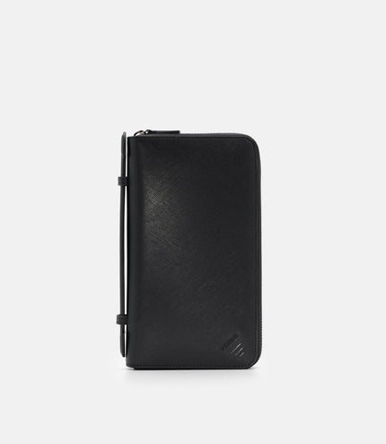 Leather Travel Organizer - Black Saffiano