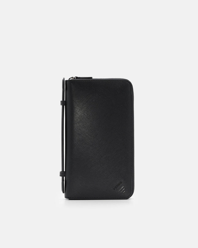 Leather Travel Organizer - Black Saffiano