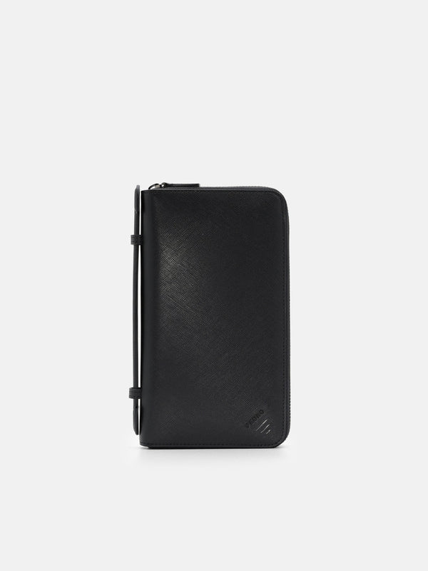 Leather Travel Organizer - Black Saffiano