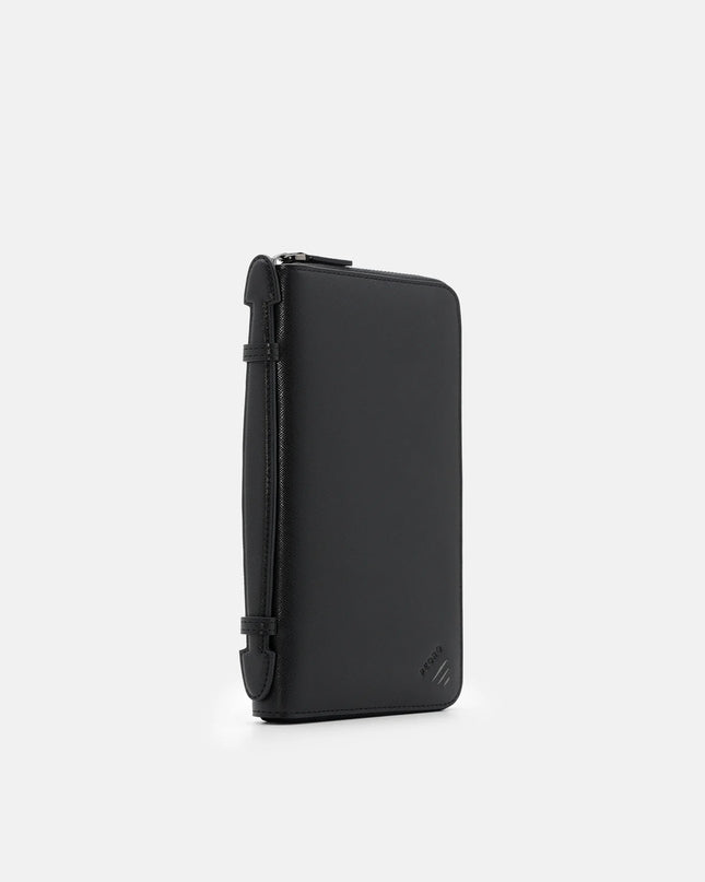 Leather Travel Organizer - Black Saffiano