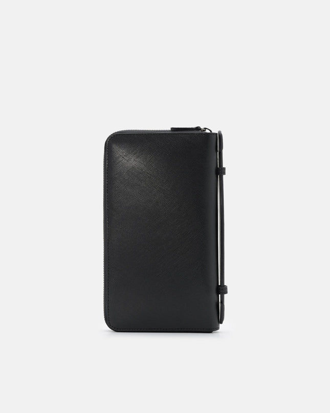 Leather Travel Organizer - Black Saffiano