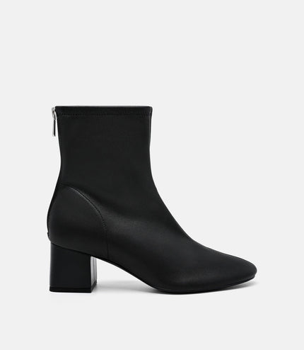 Brooke Leather Heel Boots - Black