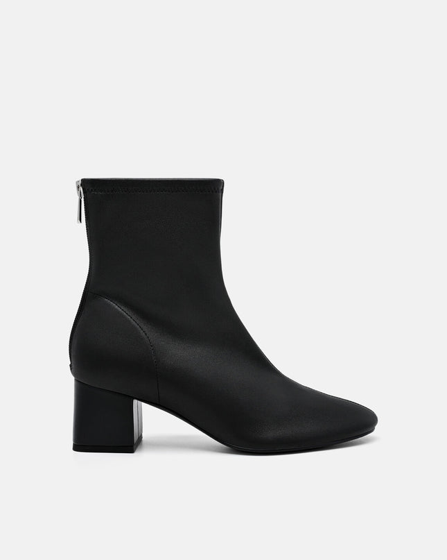 Brooke Leather Heel Boots - Black