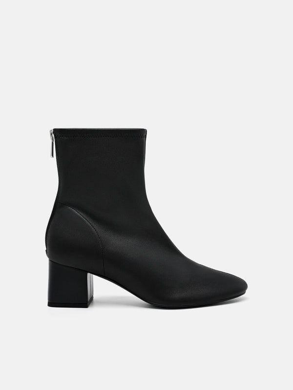 Brooke Leather Heel Boots - Black